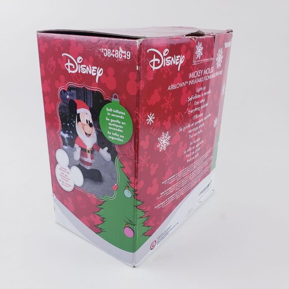 Gemmy Inflatable 3.5' Mickey Mouse with Santa Beard Disney Holiday Decor - Picture 6 of 7